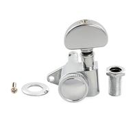 Musiclily Pro R18K Single 18:1 Ratio Full Sealed Locking Machine Head Treble Side Tuner Tuning Peg Key with Half Moon Button for Acoustic Electric Guitar, Chrome