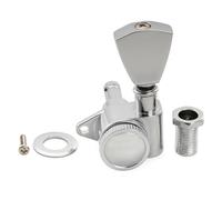 Musiclily Pro R18K Single 18:1 Ratio Full Sealed Locking Machine Head Treble Side Tuner Tuning Peg Key with Keystone Button for Acoustic Electric Guitar, Chrome