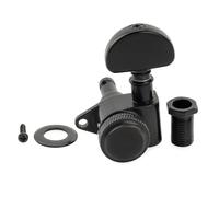 Musiclily Pro R18K Single 18:1 Ratio Full Sealed Locking Machine Head Treble Side Tuner Tuning Peg Key with Half-Moon Button for Acoustic Electric Guitar, Black