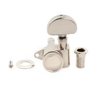 Musiclily Pro R18K Single 18:1 Ratio Full Sealed Locking Machine Head Treble Side Tuner Tuning Peg Key with Half Moon Button for Acoustic Electric Guitar, Nickel