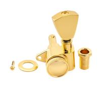 Musiclily Pro R18K Single 18:1 Ratio Full Sealed Locking Machine Head Treble Side Tuner Tuning Peg Key with Keystone Button for Acoustic Electric Guitar, Gold