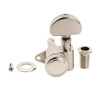 Musiclily Pro R18K Single 18:1 Ratio Full Sealed Locking Machine Head Treble Side Tuner Tuning Peg Key with Half-Moon Button for Acoustic Electric Guitar, Nickel