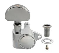 Musiclily Pro R18K Single 18:1 Ratio Full Sealed Machine Head Bass Side Tuner Tuning Peg Key with Half Moon Button for Acoustic Electric Guitar, Chrome