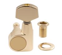 Musiclily Pro R18T-17 Single 18:1 Ratio 1-Pin Full Sealed Machine Head Treble Side Tuner Tuning Peg Key with Hex Button for Squier Strat Tele Style Electric Guitar, Gold