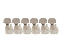 Musiclily Pro R18T-18 6 inline 18:1 Sealed 1-Pin Tuners Machine Head Nickel | Tuning Pegs Keys, with Hex Button, for Squier Strat Tele Style Electric Guitar