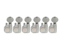 Musiclily Pro R18T-21 Lefty 6 inline 1-Pin Full Sealed 18:1 Tuners Chrome | Machine Heads Tuning Pegs Keys, with Vintage Oval Button, for Squier Strat Tele Style Electric Guitar