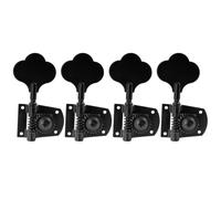 Musiclily Pro R21K 4 inline 21:1 Open Gear Tuners Tuning Pegs Keys Black | Machine Heads, with Clover Button, for Mexican MIM Fender PB JB Style Electric Bass