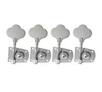 Musiclily Pro R21K 4 inline 21:1 Open Gear Tuners Tuning Pegs Keys Chrome | Machine Heads, with Clover Button, for Mexican MIM Fender PB JB Style Electric Bass