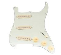 Musiclily Pro SE Pre-wired Standard SSS Pickguard with Staggered Alnico 5 Magnet Single Coil Pickups for ST Style Electric Guitar, 3ply Aged White