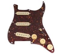 Musiclily Pro SE Pre-wired Standard SSS Pickguard with Staggered Alnico 5 Magnet Single Coil Pickups for ST Style Electric Guitar, 4ply Tortoise Shell