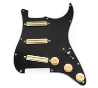 Musiclily Pro-SE ST-DPHA Pre-wired SSS 3Ply Black Pickguard Cream Pickups