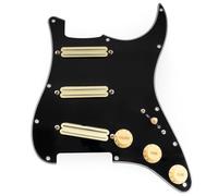 Musiclily Pro-SE ST-DPHC Pre-wired SSS 3Ply Black Pickguard Cream Pickups
