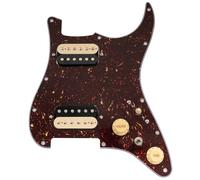 Musiclily Pro SE ST-HH-OMHA Pre-wired Standard HH Pickguard with Alnico 5 Magnet Humbuckers Mini Toggle Switch for ST Style Electric Guitar, 4ply Tortoise shell