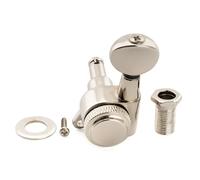 Musiclily Pro Single 18:1 Ratio Full Sealed Locking Machine Head Treble Side Tuner Tuning Peg Key with Vintage Oval Button 45 Degree Screw for Strat Tele Style Electric Guitar, Nickel