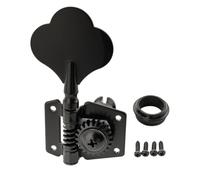 Musiclily Pro Single 21:1 Ratio Open Gear Machine Head Bass Side Tuner Tuning Peg Key with Clover Button for Squier PB JB Style Electric Bass, Black