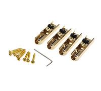 Musiclily Pro Single Individual String Lock-Down Bass Bridge for 4-String Electric Bass, Gold (Set of 4)