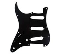 Musiclily Pro SSS 11 Hole Left Handed ST Guitar Pickguard 3Ply Black | for Fender USA/Mexican Made Standard Strat Standard Modern Style