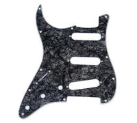 Musiclily Pro SSS 11 Hole Left Handed ST Guitar Pickguard 4Ply Black Pearl | for Fender USA/Mexican Made Standard Strat Standard Modern Style