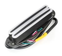 Musiclily Pro ST-DPHA Alnico 5 Dual Single Coil Sized Humbucker Pickup 13.2K Super Distortion for Strat Style Electric Guitar, White Body Black Rail