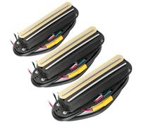 Musiclily Pro ST-DPHA Alnico 5 Rail Blade Single Coil Sized Humbucker Pickups Set 13.2K Super Distortion for Strat Style Electric Guitar, Zebra Body Chrome Rail (Set of 3)