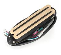 Musiclily Pro ST-DPLA Alnico 5 Dual Single Coil Sized Humbucker Pickup 6.2K for Strat Style Electric Guitar, Cream Body Black Rail