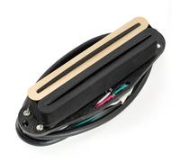 Musiclily Pro ST-DPLA Alnico 5 Dual Single Coil Sized Humbucker Pickup 6.2K for Strat Style Electric Guitar, Zebra Body Black Rail
