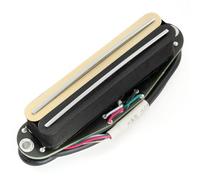 Musiclily Pro ST-DPLC Ceramic Dual Single Coil Sized Humbucker Pickup 6.2K for Strat Style Electric Guitar, Zebra Body Chrome Rail
