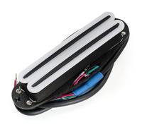 Musiclily Pro ST-DPMA Alnico 5 Dual Single Coil Sized Humbucker Pickup 9.2K for Strat Style Electric Guitar, White Body Black Rail