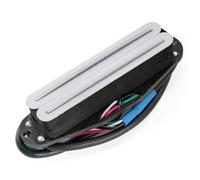 Musiclily Pro ST-DPMA Alnico 5 Dual Single Coil Sized Humbucker Pickup 9.2K for Strat Style Electric Guitar, White Body Chrome Rail