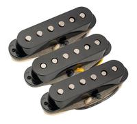 Musiclily Pro ST-FAT60S Staggered Alnico 2 Single Coil Neck Middle Bridge Pickups Set for Strat Style Electric Guitar, Black