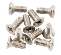 Musiclily Pro Stainless Steel Metric Size M4 4mm Countersunk Screws for Strat Tremolo Bridge Block or LP Style Pickguard Bracket, Chrome(Set of 10)