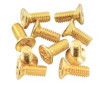 Musiclily Pro Stainless Steel Metric Size M4 4mm Countersunk Screws for Strat Tremolo Bridge Block or LP Style Pickguard Bracket, Gold(Set of 10)