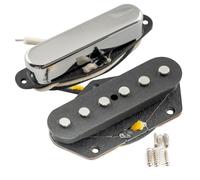 Musiclily Pro TL-50S Alnico 5 Single Coil Neck Bridge Pickups Set for Tele Style Electric Guitar, Chrome