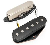 Musiclily Pro TL-60S Alnico 5 Single Coil Neck Bridge Pickups Set 8K/7.3K for Tele Style Electric Guitar, Nickel