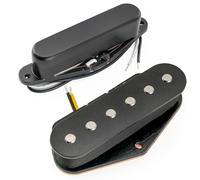 Musiclily Pro TL-60S Alnico 5 Single Coil Neck Bridge Pickups Set 8K/7.3K for Tele Style Electric Guitar, Black