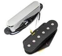 Musiclily Pro TL-60S Alnico 5 Single Coil Neck Bridge Pickups Set for Tele Style Electric Guitar, Chrome