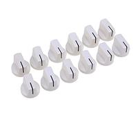 Musiclily Pro Universal Fitting Inch/Metric Size Plastic Guitar AMP Effect Pedal Knobs Pointer Amplifier Knobs, White (Set of 12)