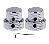 Musiclily Pro Universal Metal Dual Concentric Stacked Control Knobs for Electric Guitar and Bass, Chrome (Set of 2)