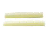 Musiclily Pro Urea Resin Plastic 43mm Slotted Strat Tele Electric Guitar Nuts Flat Bottom for 6-string Stratocaster/Telecaster Guitar, Ivory(Set of 2)