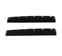 Musiclily Pro Urea Resin Plastic 43mm Slotted Strat Tele Electric Guitar Nuts Flat Bottom for 6-string Stratocaster/Telecaster Guitar, Black(Set of 2)