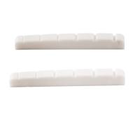 Musiclily Pro Urea Resin Plastic Slotted 42mm Strat Tele Electric Guitar Nuts Flat Bottom for 6-string Stratocaster/Telecaster Guitar, White(Set of 2)