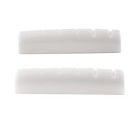 Musiclily Pro Urea Resin Plastic Slotted 43mm LP Style Guitar Nuts Flat Bottom for 6 String Les Paul or Acoustic Guitar, White(Set of 2)