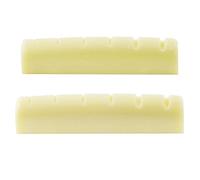 Musiclily Pro Urea Resin Plastic Slotted 43mm LP Style Guitar Nuts Flat Bottom for 6 String Les Paul or Acoustic Guitar, Ivory(Set of 2)