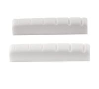 Musiclily Pro Urea Resin Plastic Slotted 44mm Electric Guitar Les Paul Nuts Flat Bottom for 6-string LP Style Guitar, White(Set of 2)