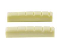 Musiclily Pro Urea Resin Plastic Slotted 44mm Electric Guitar Les Paul Nuts Flat Bottom for 6-string LP Style Guitar, Ivory(Set of 2)