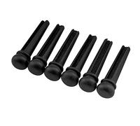 Musiclily Slotted Ebony Acoustic Guitar Bridge Pins,Black(6 Pieces)