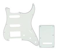 Musiclily SSH 11 Hole Strat Guitar Pickguard and BackPlate Set for Fender USA/Mexican Standard Stratocaster Modern Style, 3Ply Parchment