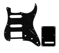 Musiclily SSH 11 Hole Strat Guitar Pickguard and BackPlate Set for Fender USA/Mexican Standard Stratocaster Modern Style, 3Ply Black