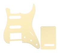 Musiclily SSH 11 Hole Strat Guitar Pickguard and BackPlate Set for Fender USA/Mexican Standard Stratocaster Modern Style, 1Ply Cream