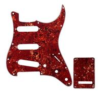 Musiclily SSS Strat Pickguard and Back Plate Set for Fender USA/Mexican Standard Stratocaster Modern Style Electric Guitar, 4Ply Vintage Tortoise